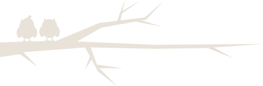 Image Description: A silhouette of two cartoon owls sitting on a branch. End Description